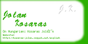 jolan kosaras business card